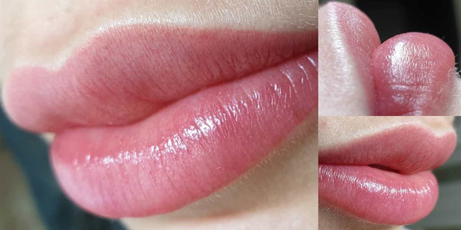 Перманентный макияж губ светлый кайал